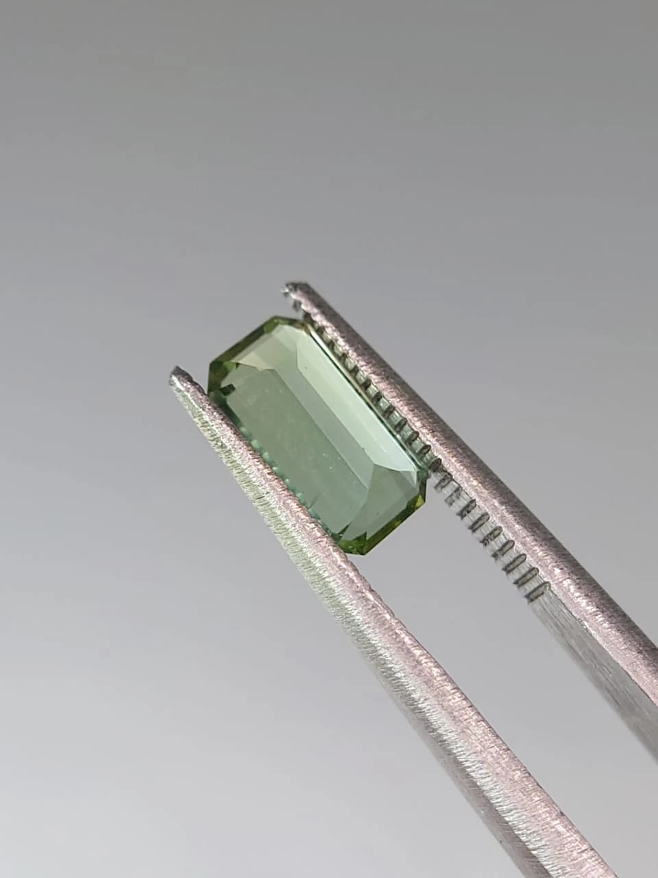 1.08ct Natural Light Green Tourmaline Emerald Cut Loose Gemstone from Afghanistan — view 3